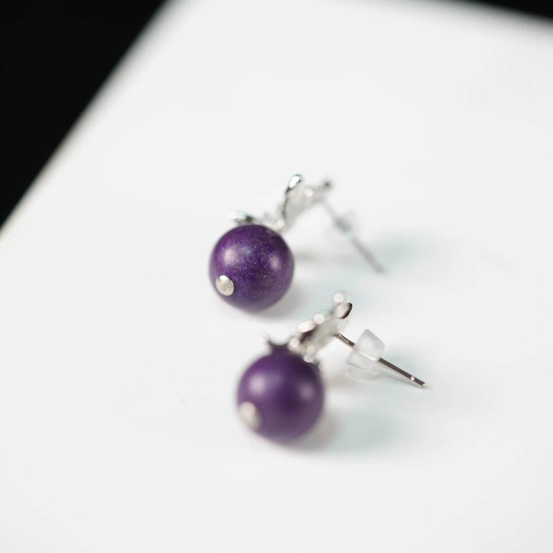 【珊木居】HXZ1165JY 紫阙归元合香珠1.0圆珠耳饰