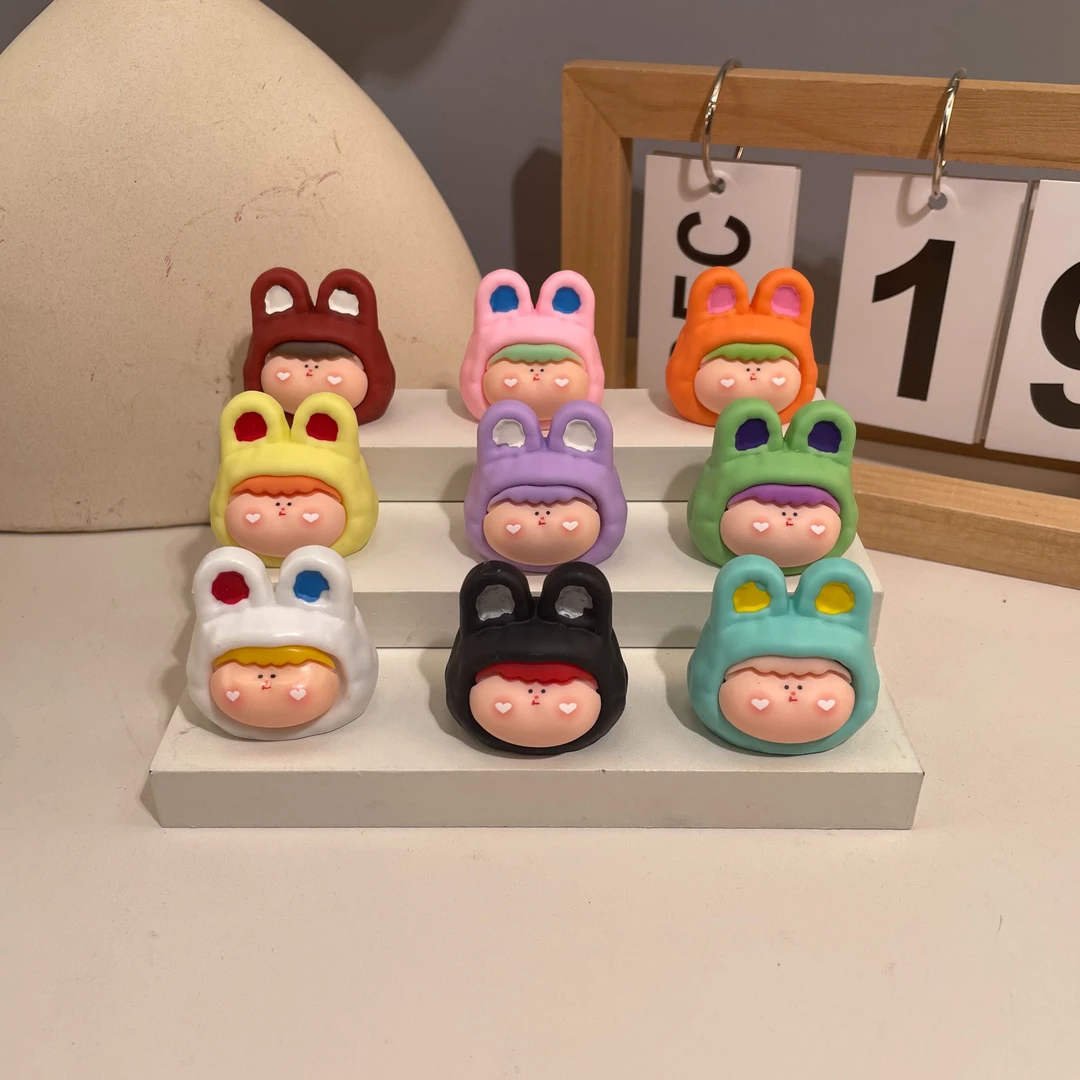 【直播拆】超可爱手感漆李四头摆件