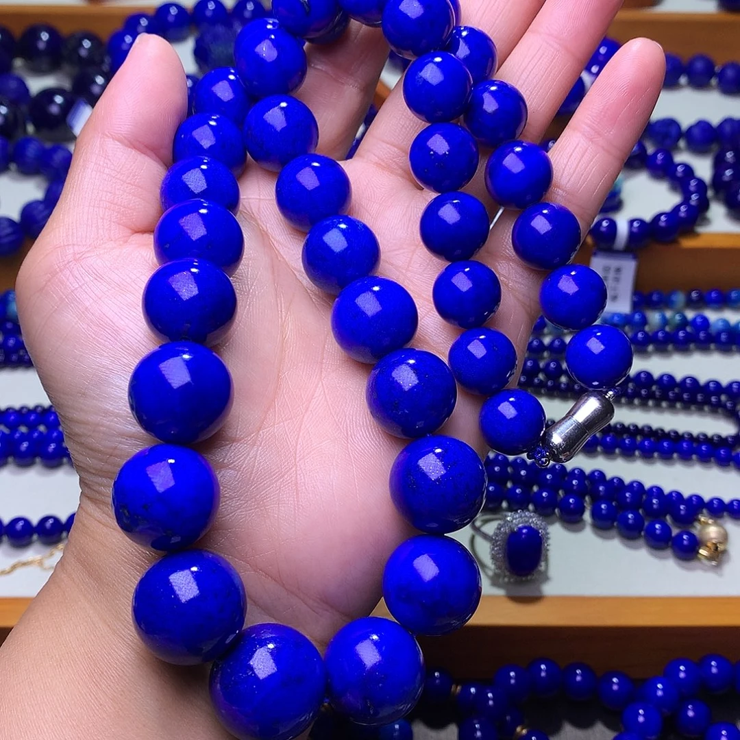 青金石未镶嵌项链12-19m收藏级克莱因蓝大塔链18180