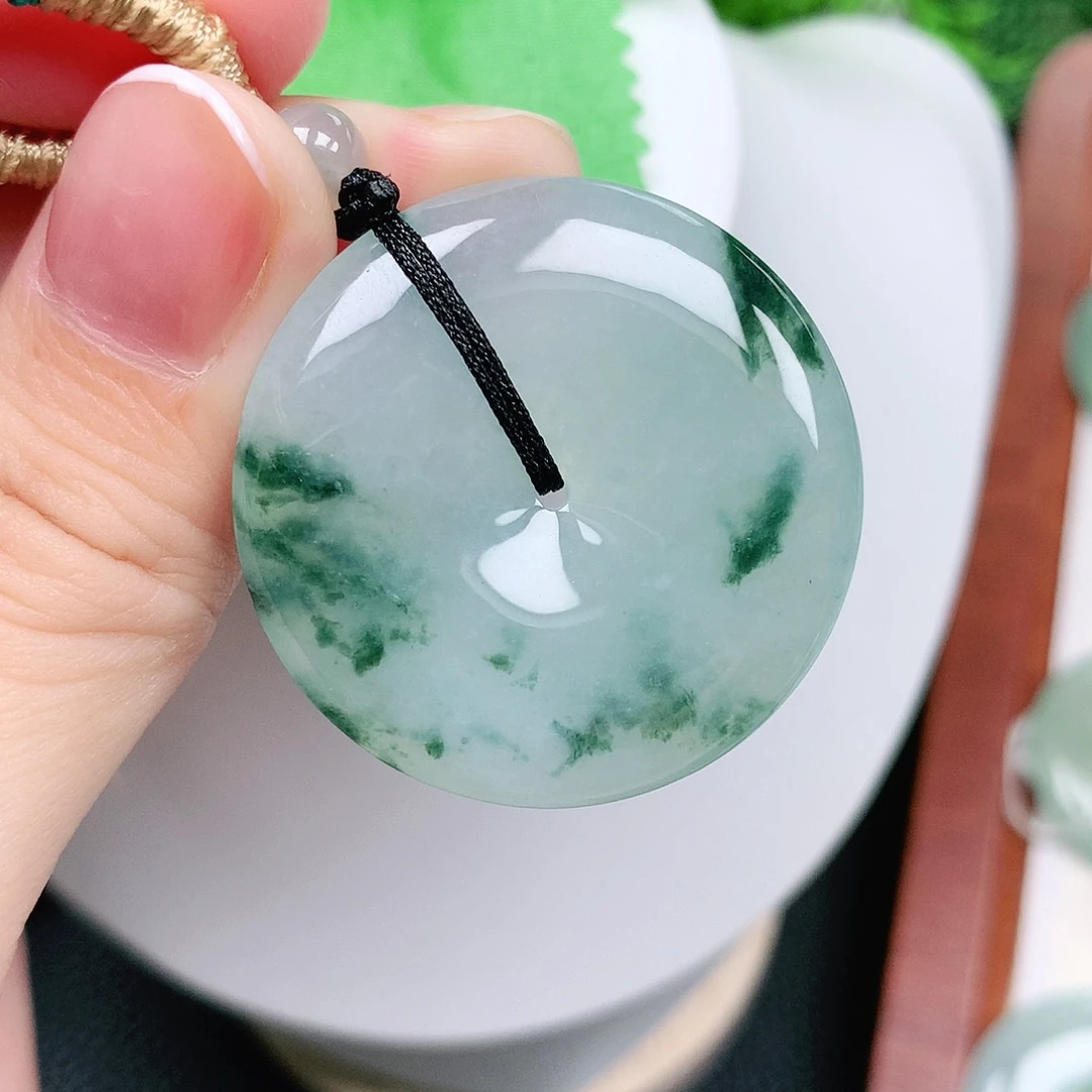 翡翠未镶嵌颈饰平安35.9-5.8