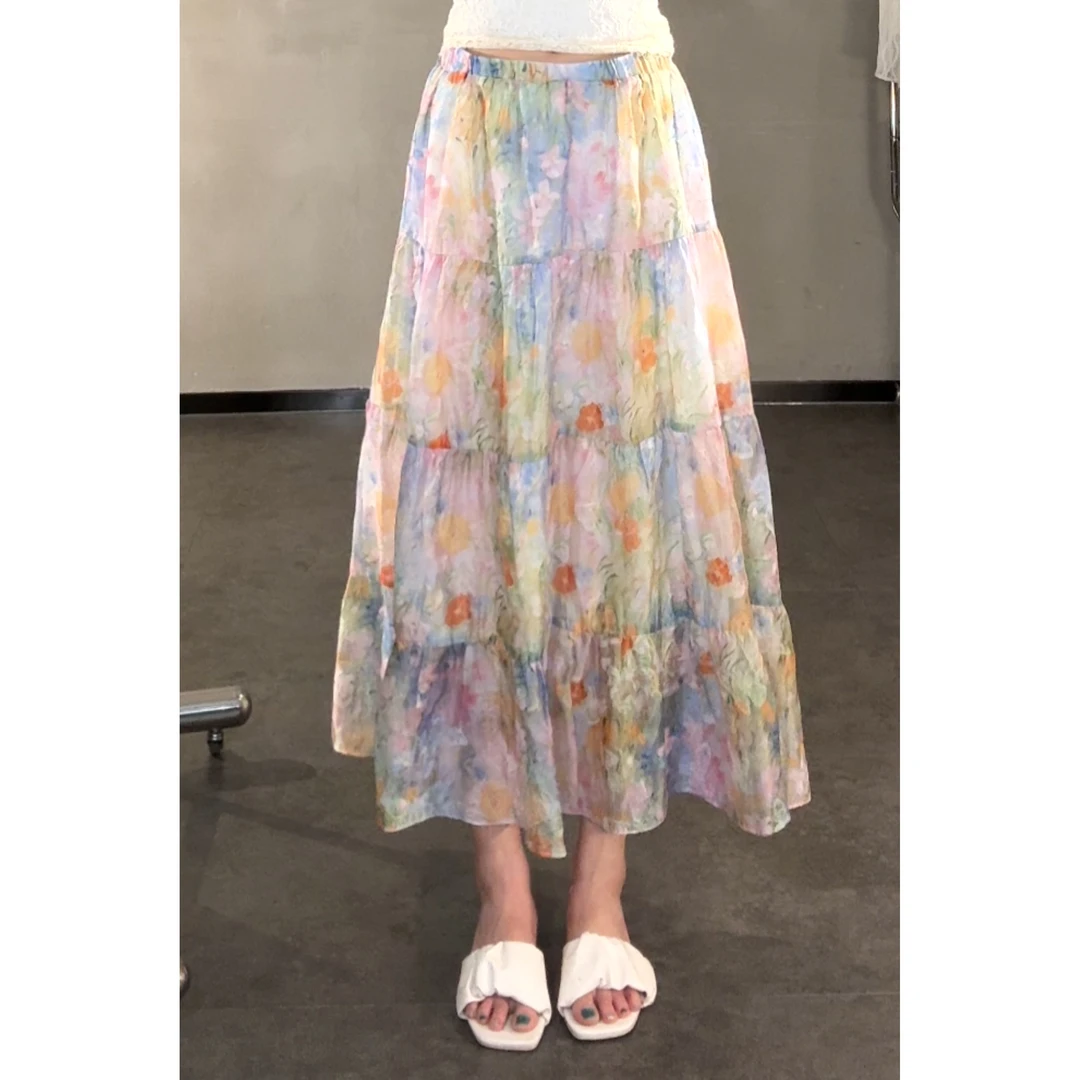 VGVL【春和景明】夏季新款清新小众设计半身裙女