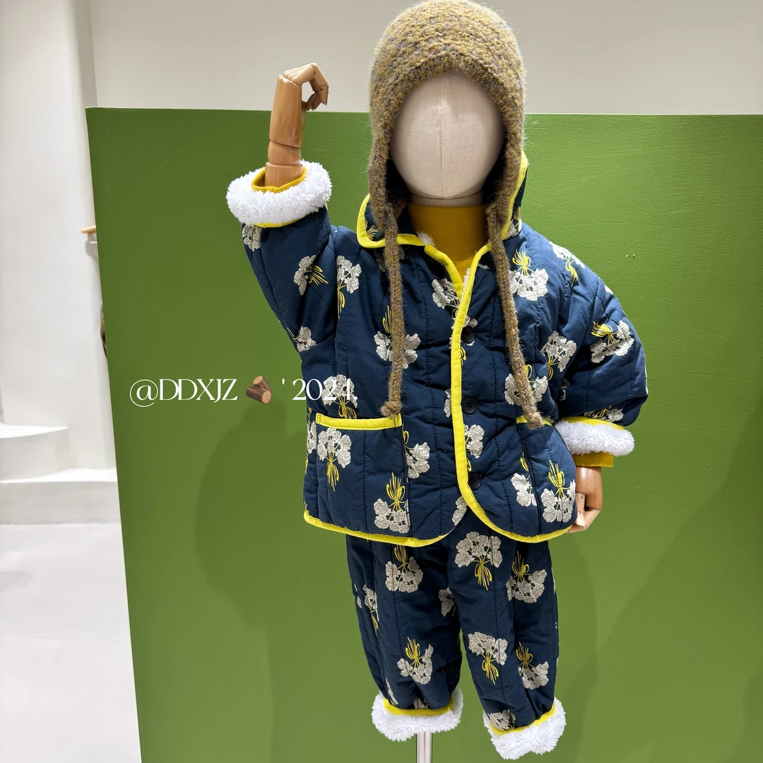 【家居服上新】滚滚家儿童冬季加绒加厚羊羔绒保暖家居服 JJF014