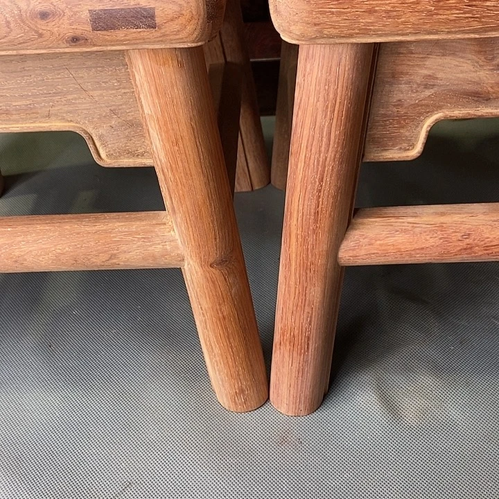 木陈***陈缅甸花梨一对凳子27/27/27