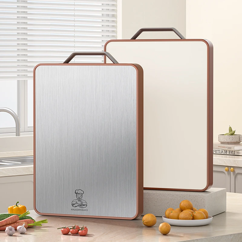 【厨总管】菜板家用不锈钢切肉板双面大号加厚切水果防滑擀面和面