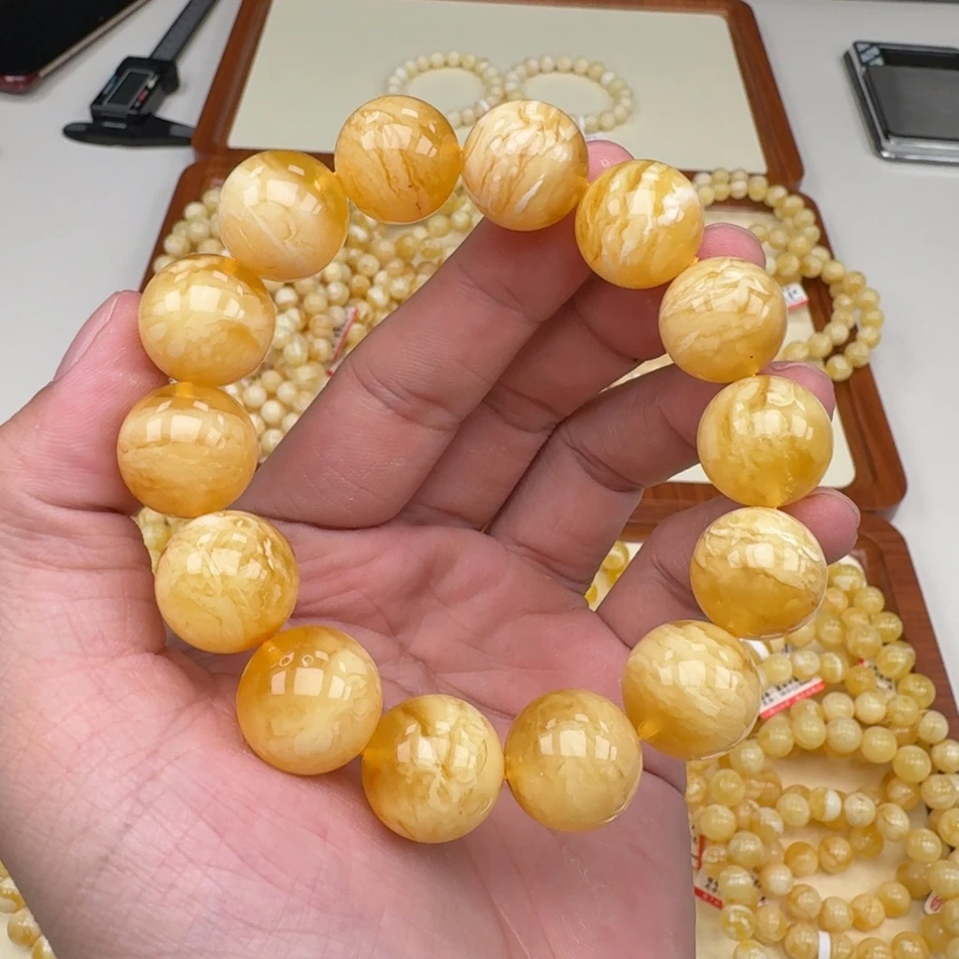 琥珀未镶嵌手链蜜蜡手串
