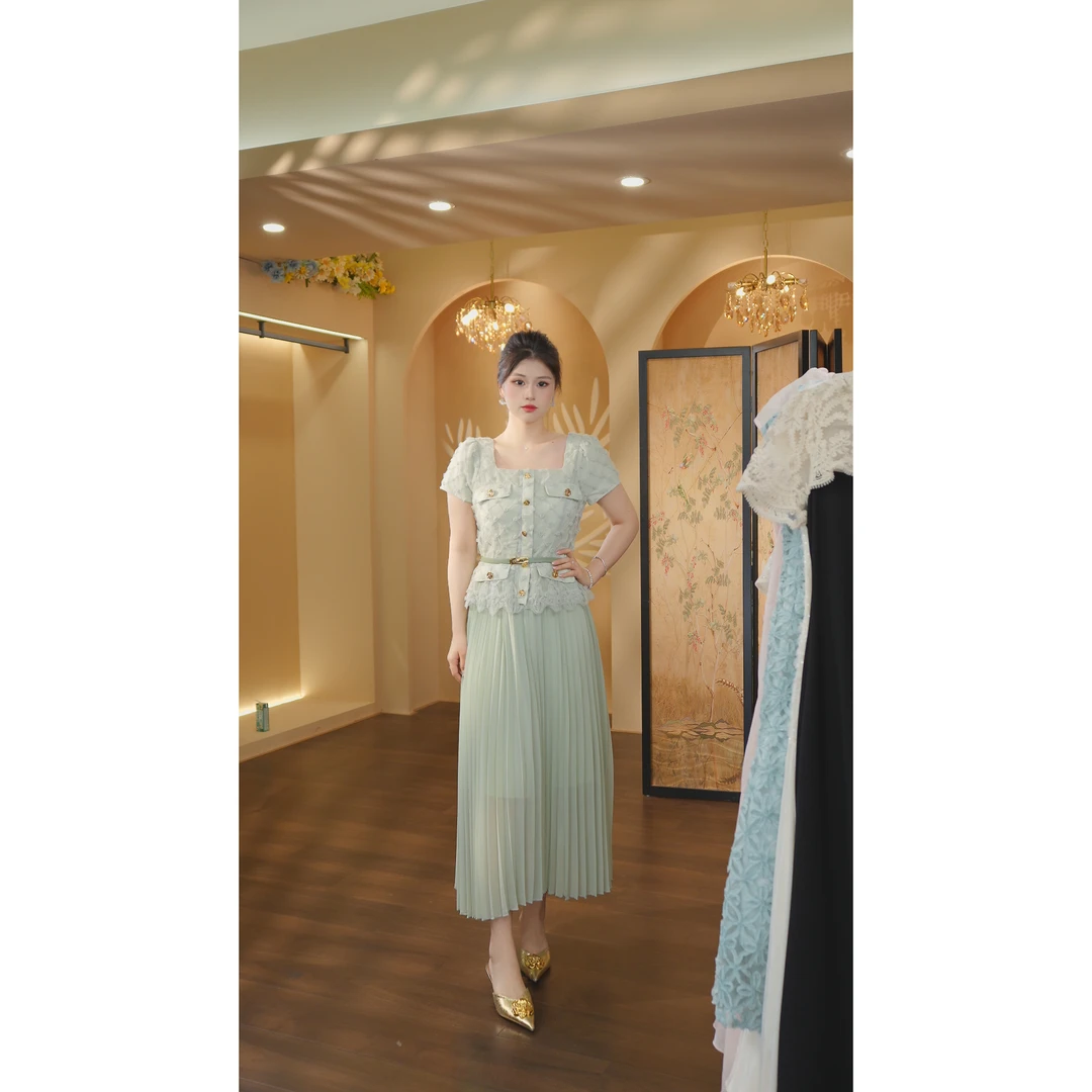 王超越定制-077（翡翠绿意）连衣裙DMX1269