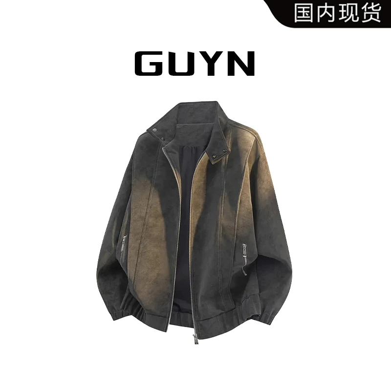 【品牌现货】GUYN复古高街夹克秋季男款美式结构设计感外套轻奢痞帅