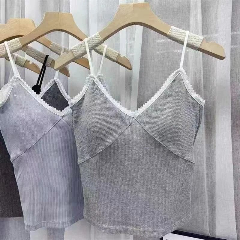 8809韩系拼接蕾丝花边吊带！孤品