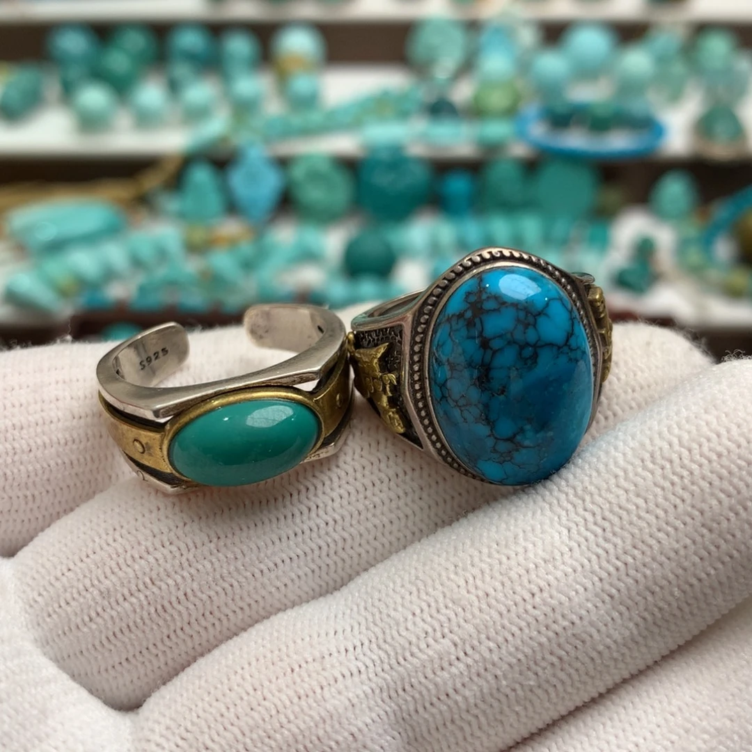 你***你绿松石银S925镶嵌散珠