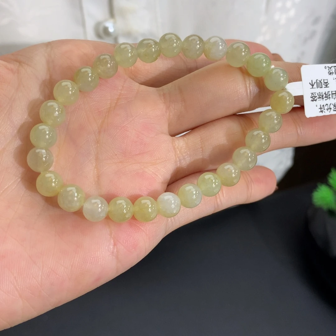未镶嵌手串翡翠卡6.7胶润黄翡手串