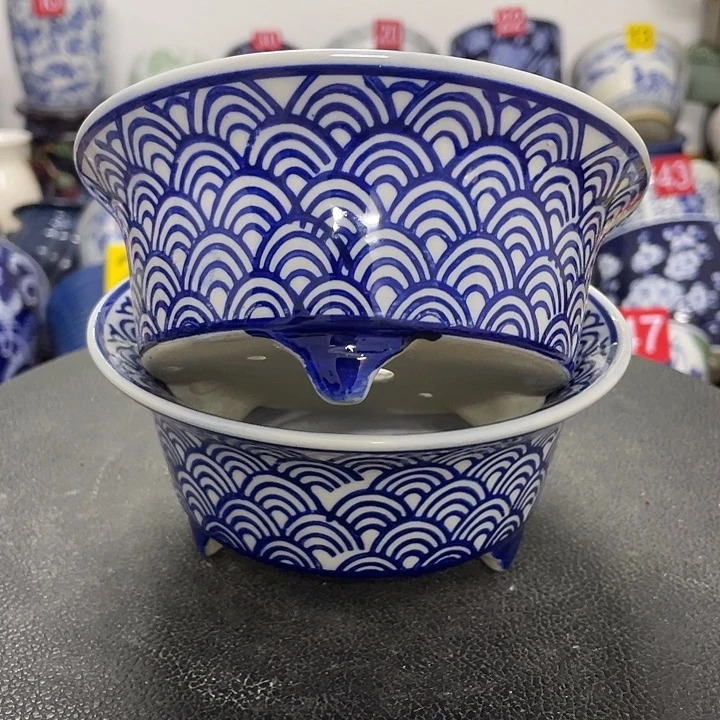 老青花小盆两个盆