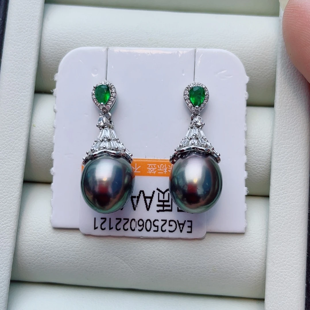 银S925镶嵌耳饰海水珍珠w51