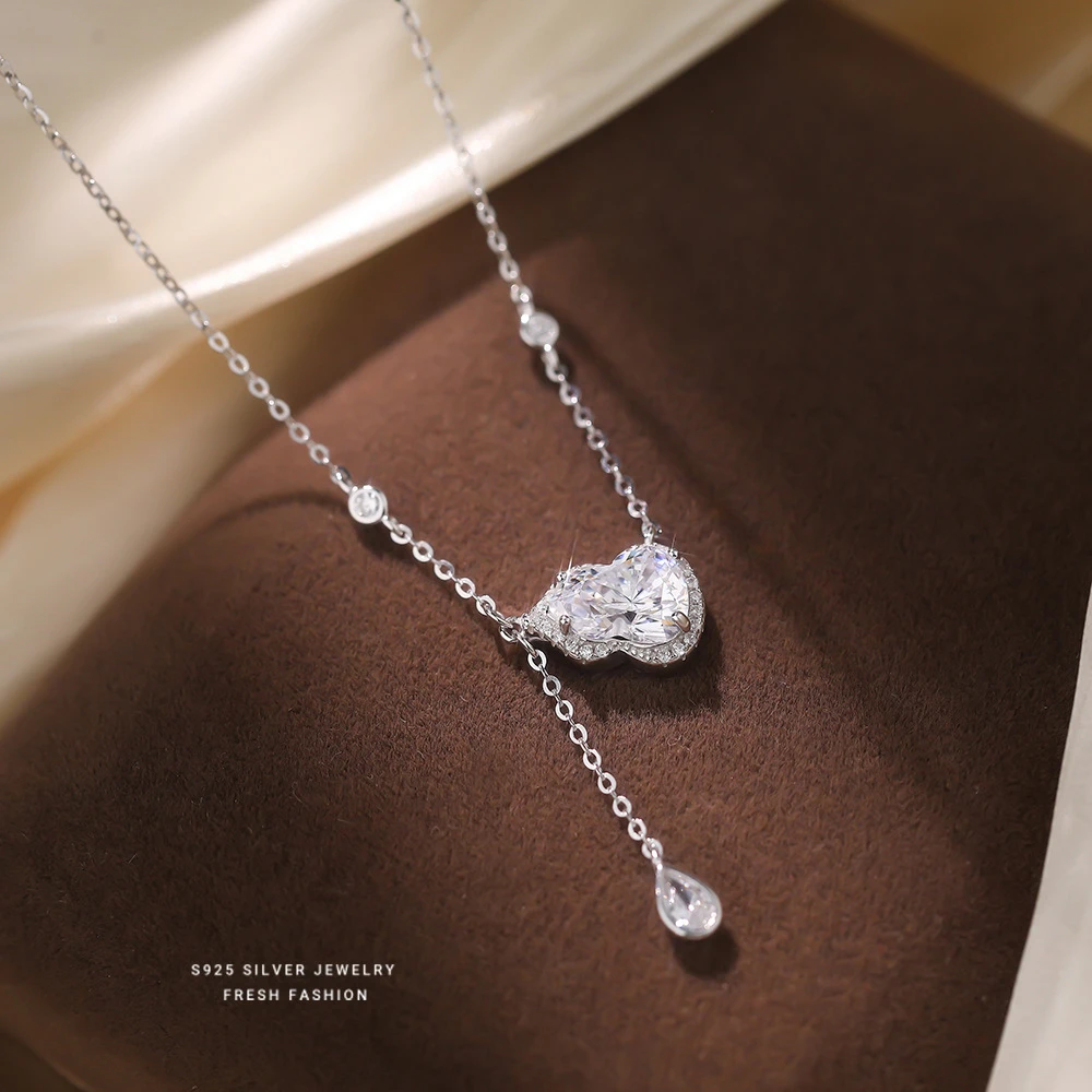 吊坠925银锆石 爆闪葫芦项链S925银精致女高级感轻奢小众锆石吊坠