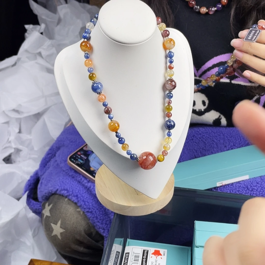 手串黄晶银S925镀金镶嵌