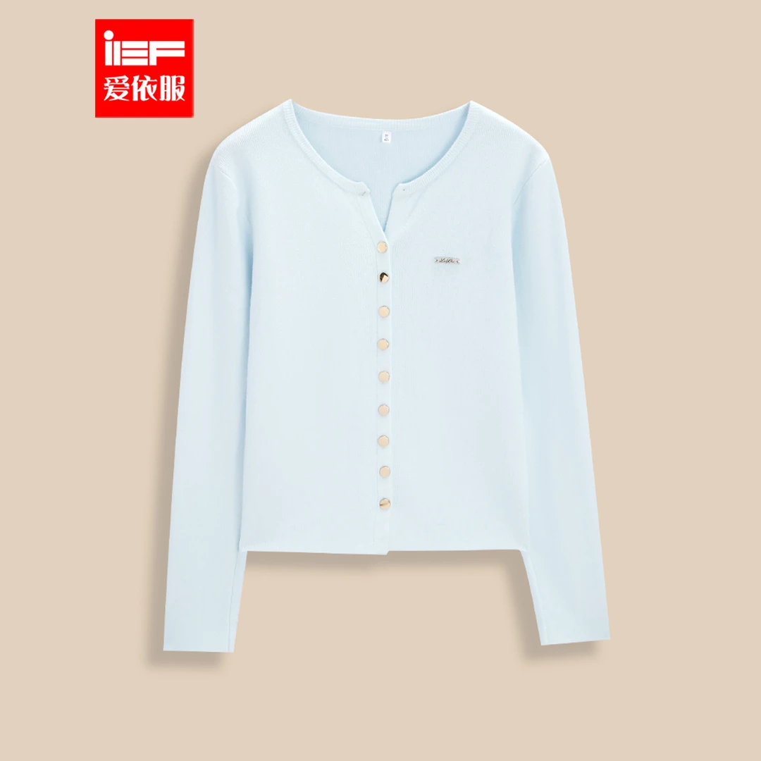 IEF/爱依服2025冬春新款法式温柔风小众设计通勤毛织上衣流光风
