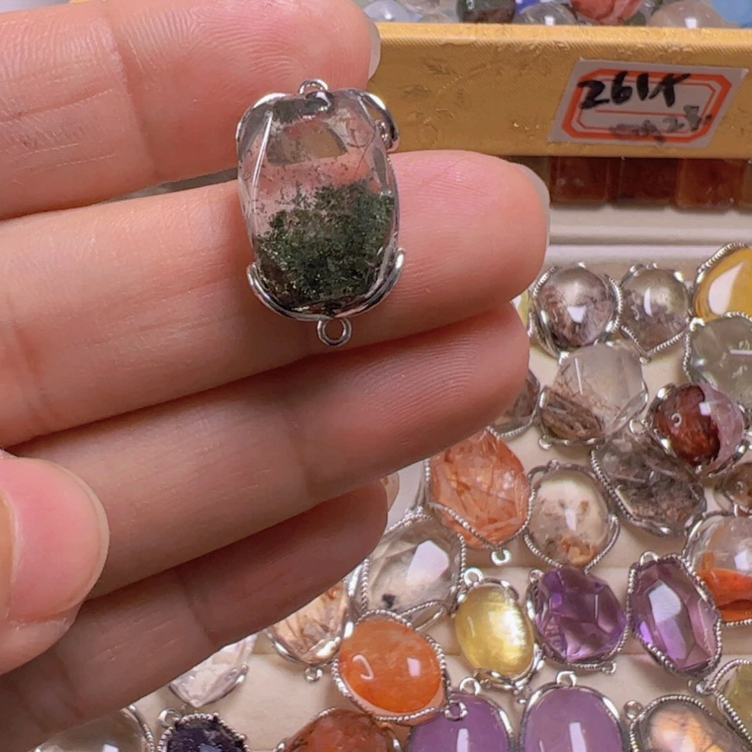 水晶手链银S800镀金镶嵌张*