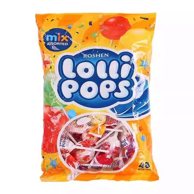 乌克兰进口如胜棒棒糖混合水果味笑脸棒棒糖儿童休闲零食超大硬糖
