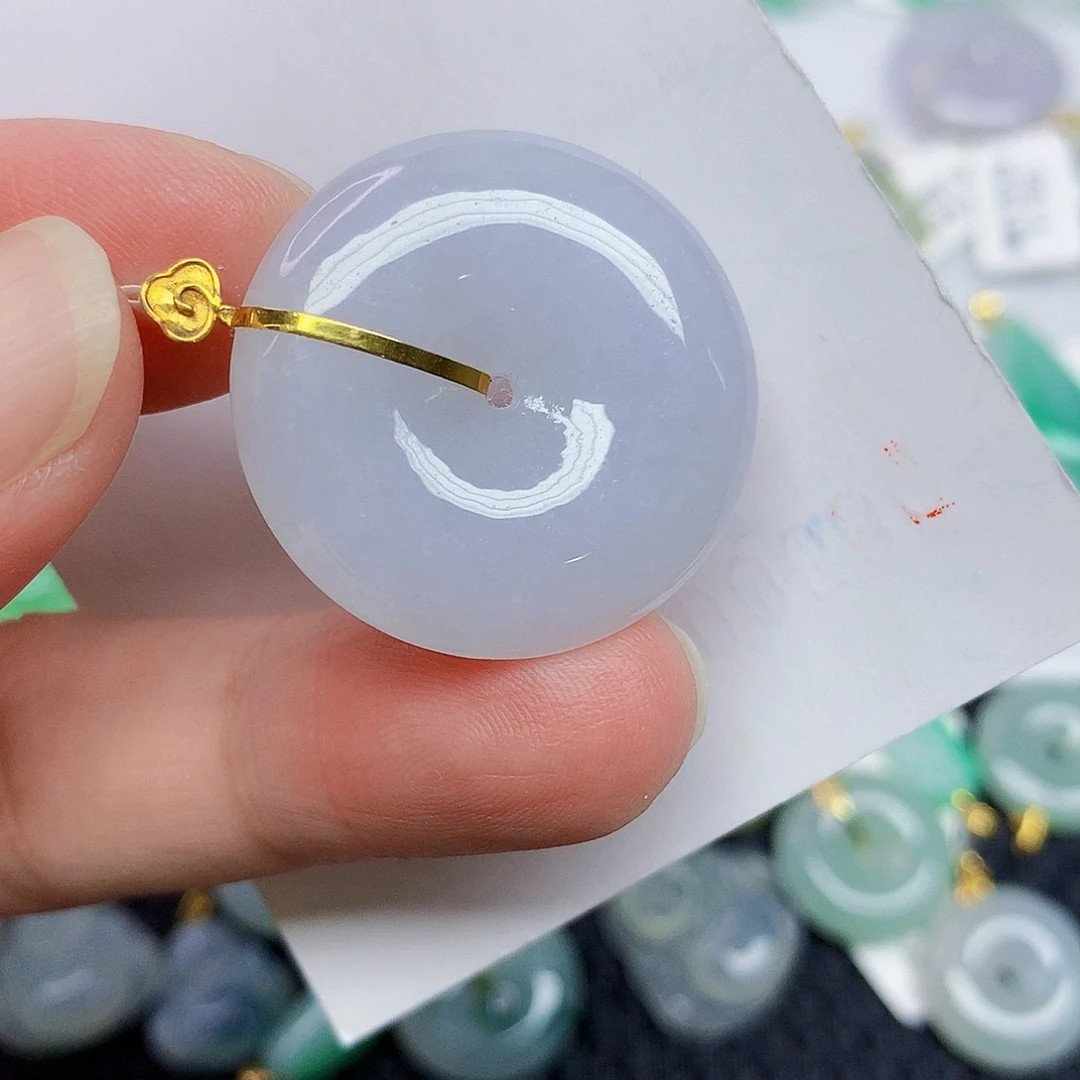 翡翠18K金镶嵌颈饰356789