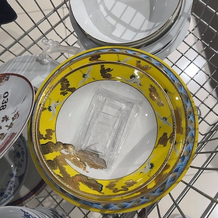 瓷松鹤浮雕金3件套