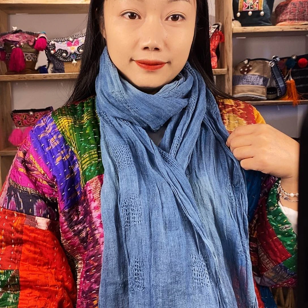 织绣手工制作工艺围巾