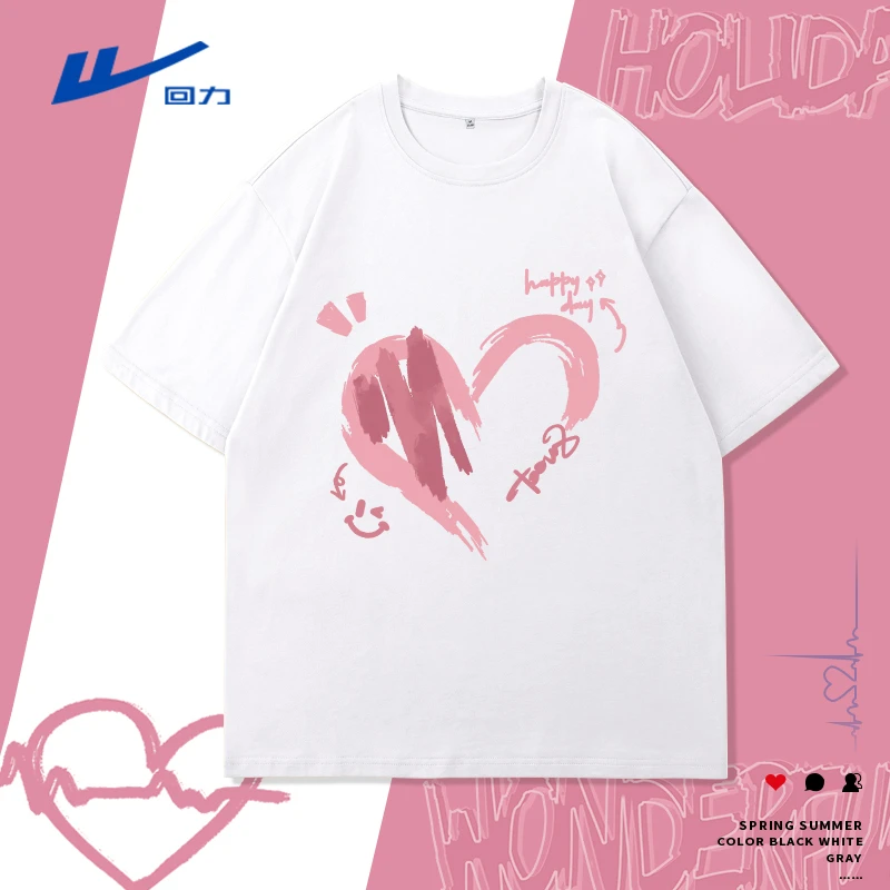 Warrior/回力短袖t恤女士2025新款夏季纯棉正肩宽松休闲半袖T恤