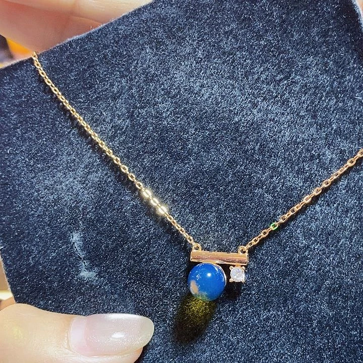 蓝珀未镶嵌珠宝奇石多米尼加蓝珀吊坠