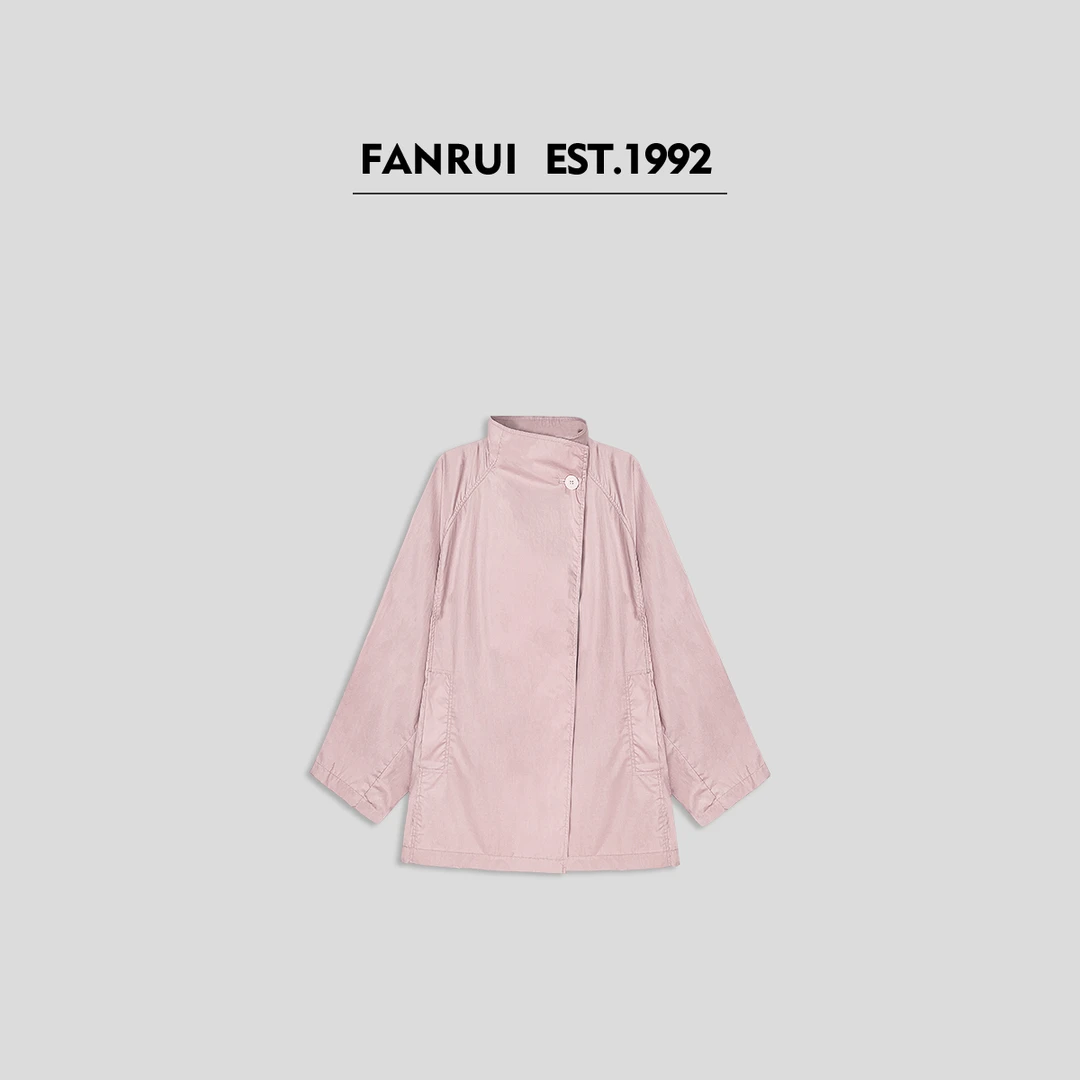 FANRUI/泛芮「露营之夜」潮流立领设计感中长款风衣外套B14884