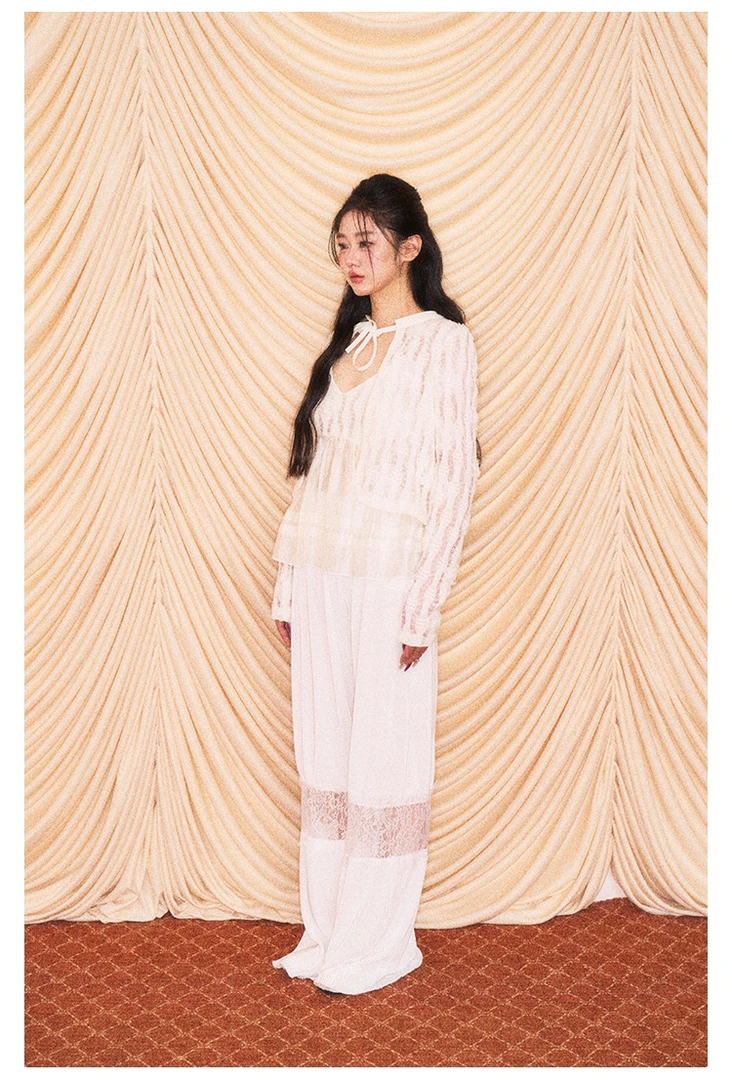 WiLd R【LuneMuse】原创设计师针织披肩开衫女夏季系带短款小上衣