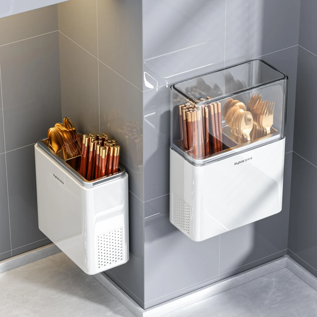佳帮手筷子收纳盒壁挂式刀架厨房置物架家用勺子筷子筒一体收纳层