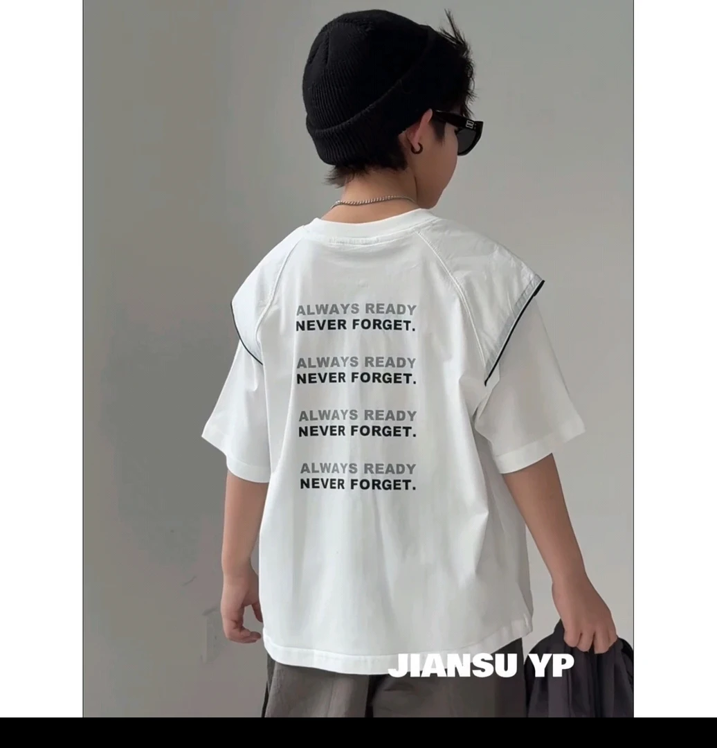 【福利款】儿童T恤童装打底衫夏装2025新款男女童上衣印花时尚白色