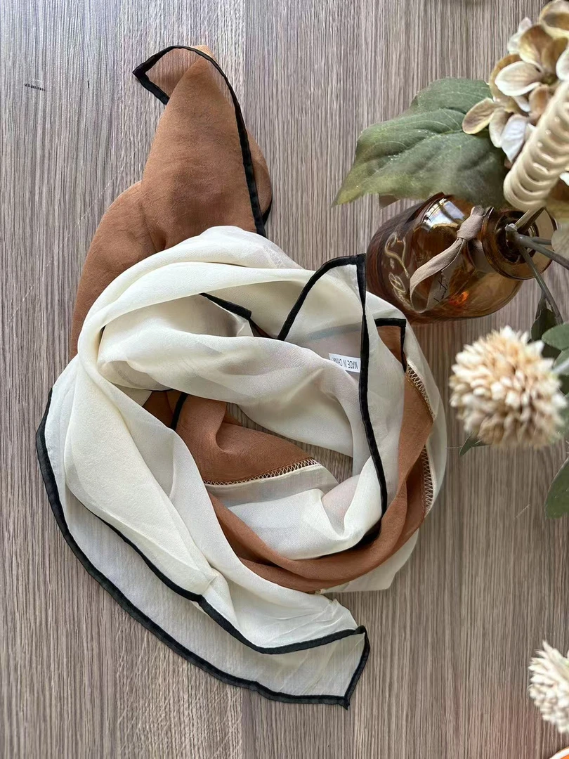 【雪儿严选】法式雅致拼色围巾2503