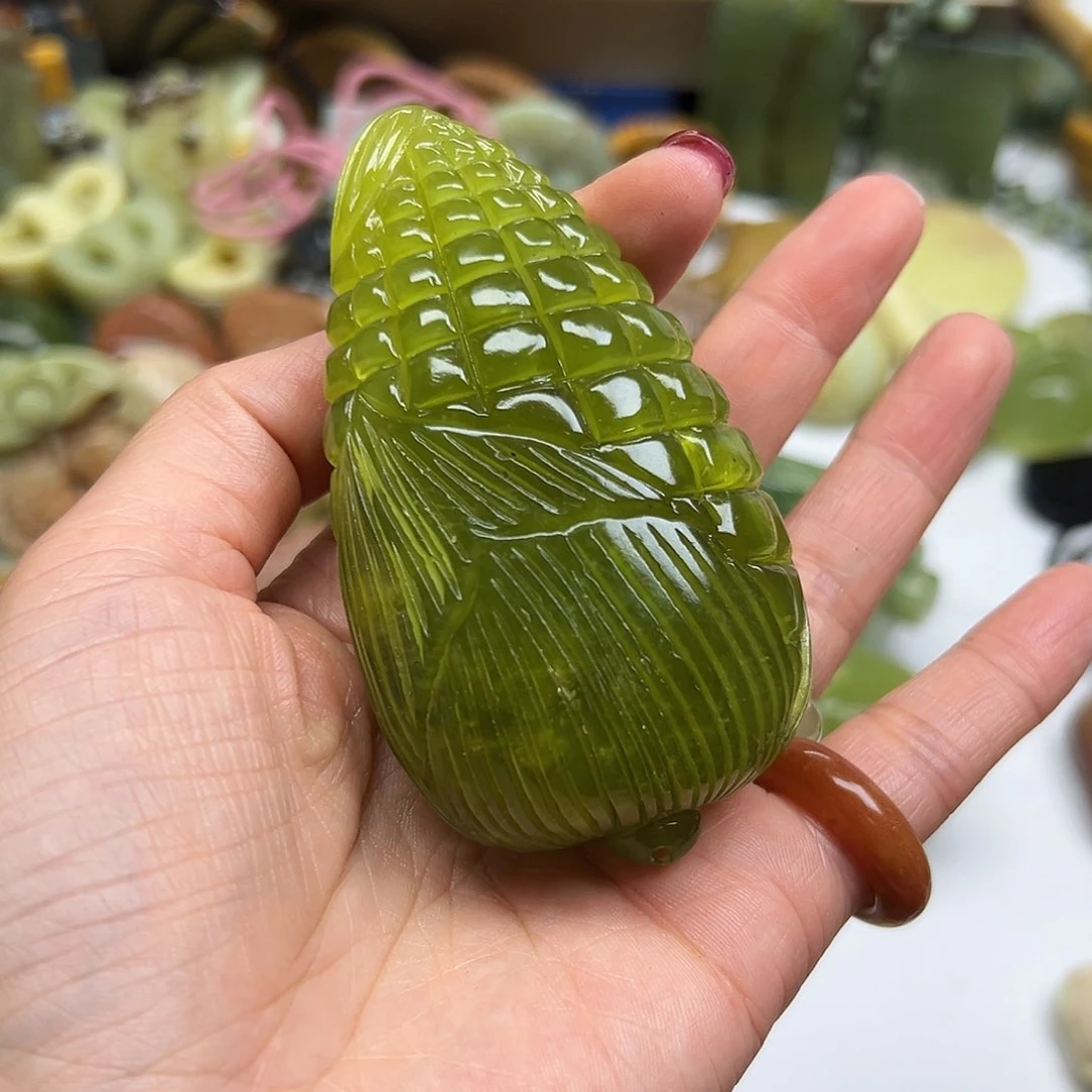 我***旧岫玉未镶嵌颈饰岫玉玉米手玩