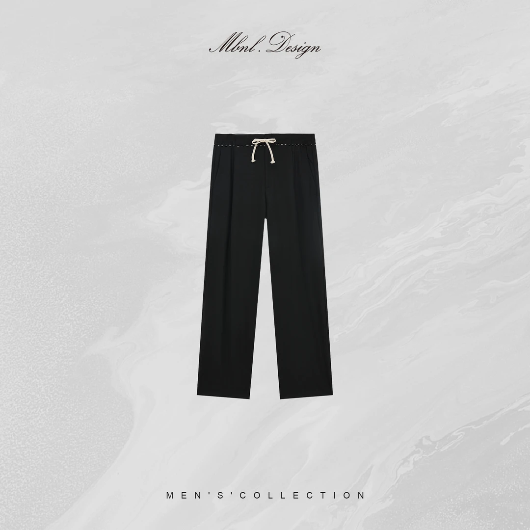 MBNL-F「高定四点刺绣」秦磊男装夏季四缝线抽绳休闲西裤LL-25SS05