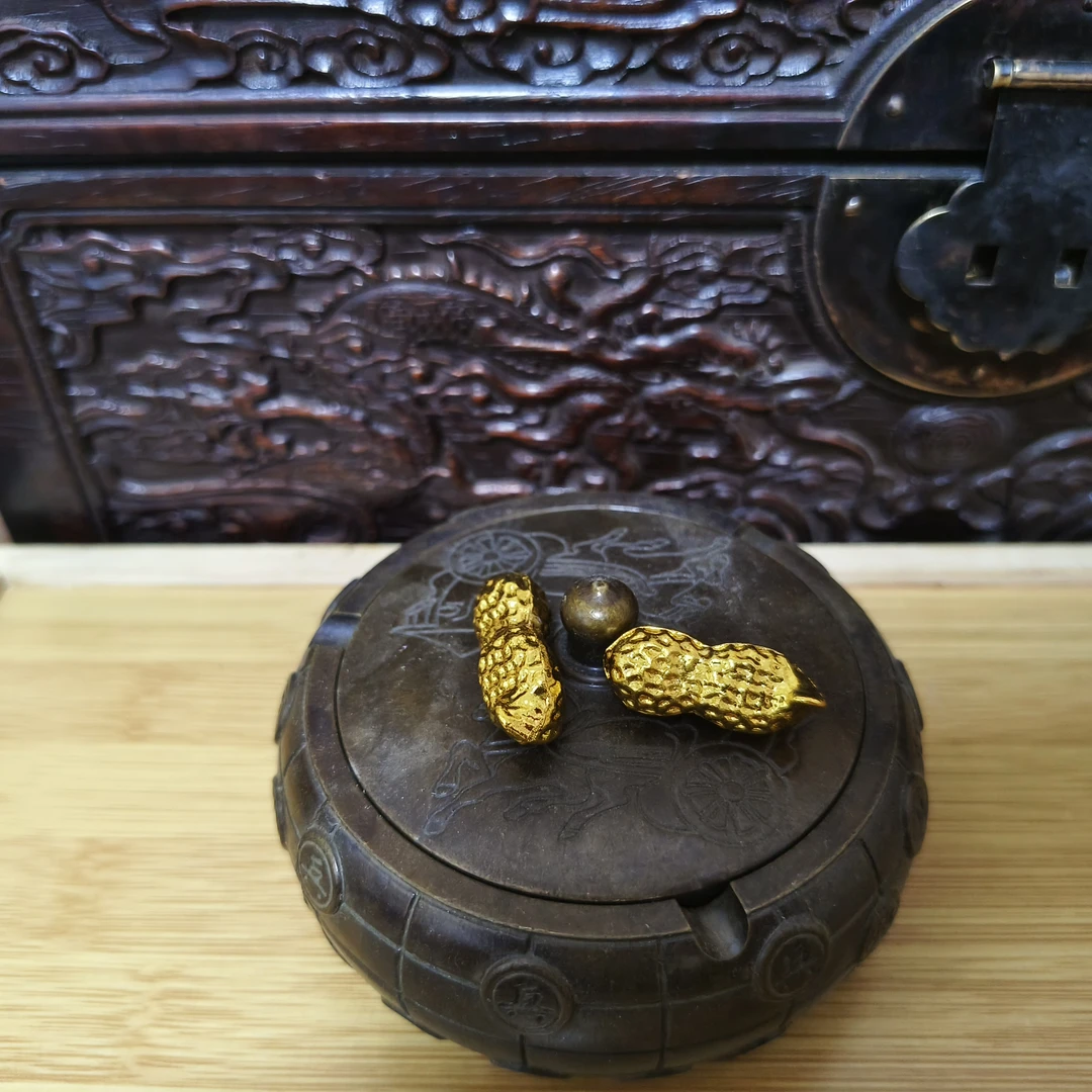 家居饰品现代工艺品QB03精美摆件当代复古摆件黄色花生两颗