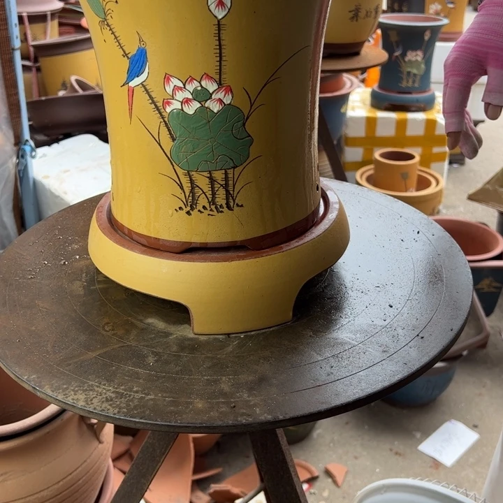 紫砂宜兴紫砂花盆精品黄荷花大加拖