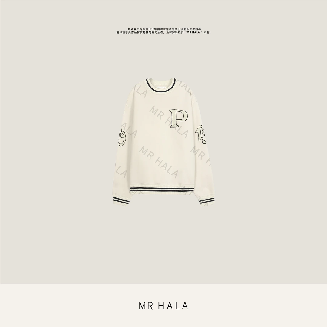 MRHALA品川强捻棉字母织色卫衣女 LS40766