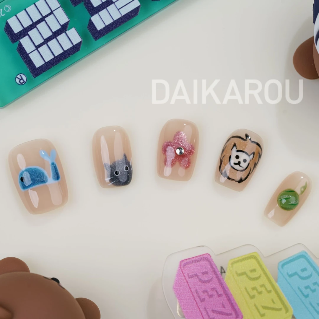 童心守护 黛卡柔 预售 新甲型 此度 短椭圆 中椭圆手工穿戴甲10片