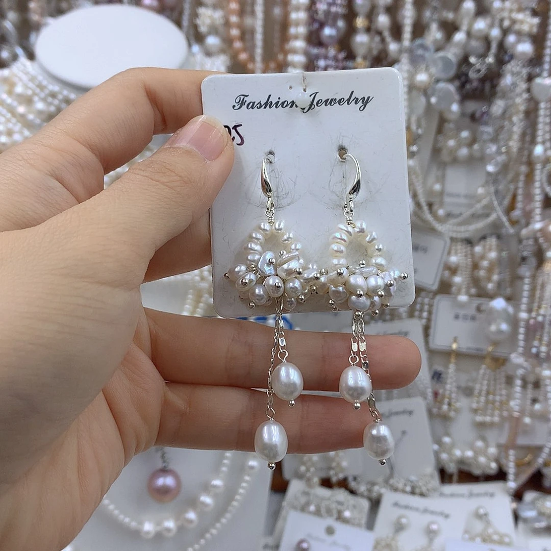 项链耳饰淡水珍珠银S925镶嵌