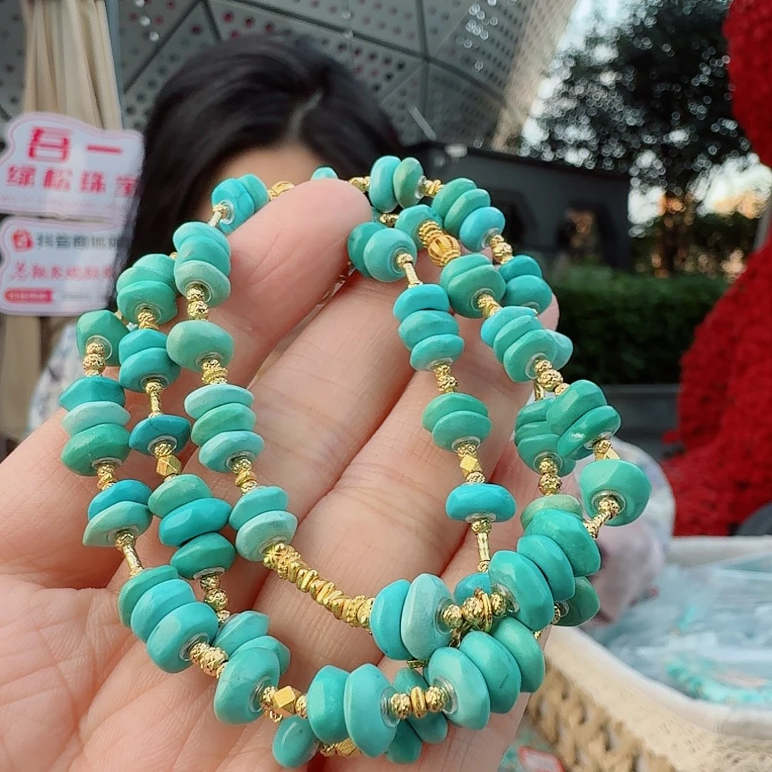 绿松石18K金镶嵌珠宝奇石