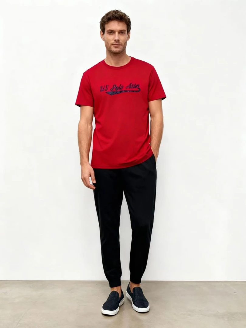 男士字母印花圆领短袖T恤休闲春夏纯色宽松时尚半袖 094