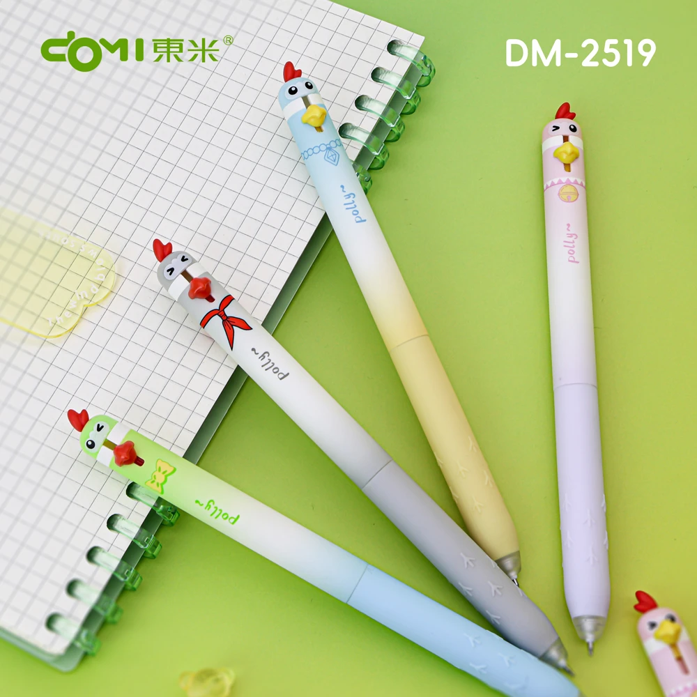 东米2519萌宠鹦鹉热可擦中性笔可爱卡通小学生摩易擦笔0.5st黑笔