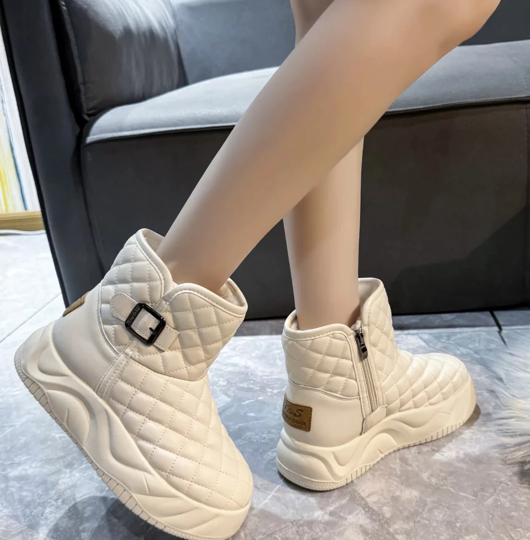 时尚雪地靴保暖靴子棉靴女鞋雪地靴高帮冬季时尚防水百搭