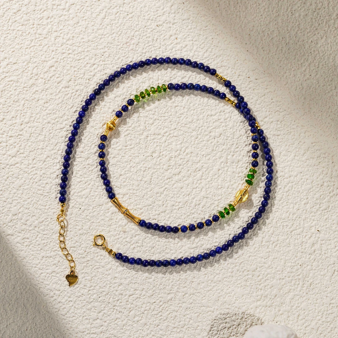 【快乐生才 】阿富汗青金石项链（天然珠宝多样性发其一）