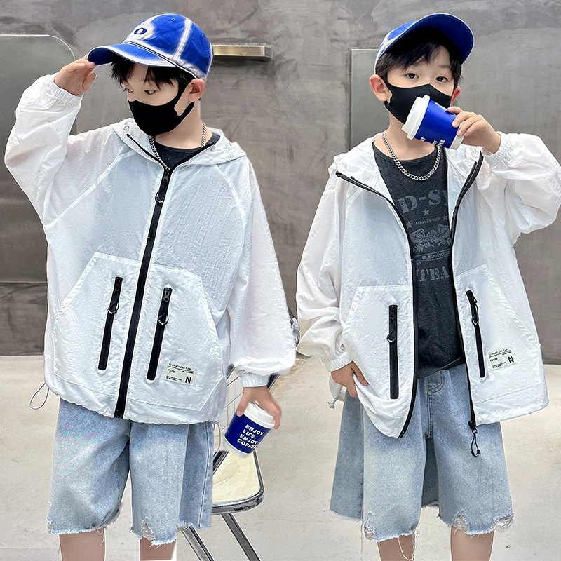儿童皮肤衣新款男童酷帅春夏防晒衣夏装儿童外套男款爆款2025新款
