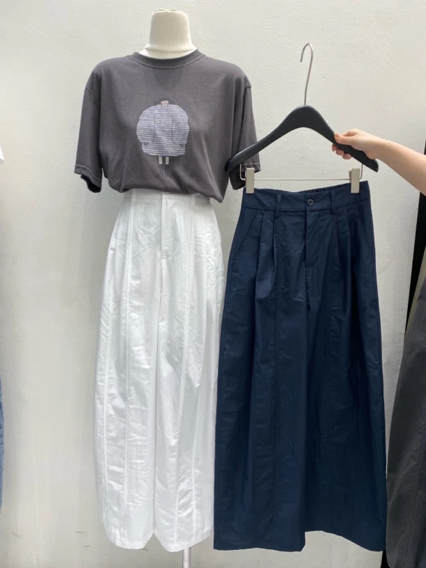 6112半松紧腰头弯刀裤