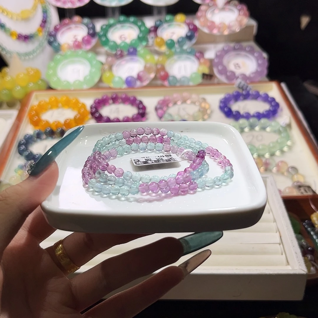未镶嵌手链萤石紫蓝