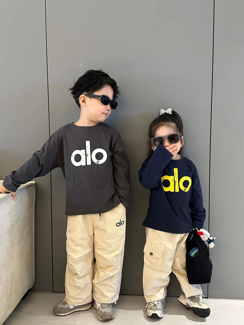 2025秋款儿童百搭圆领长袖做旧印花字母户外打底衫长袖T恤