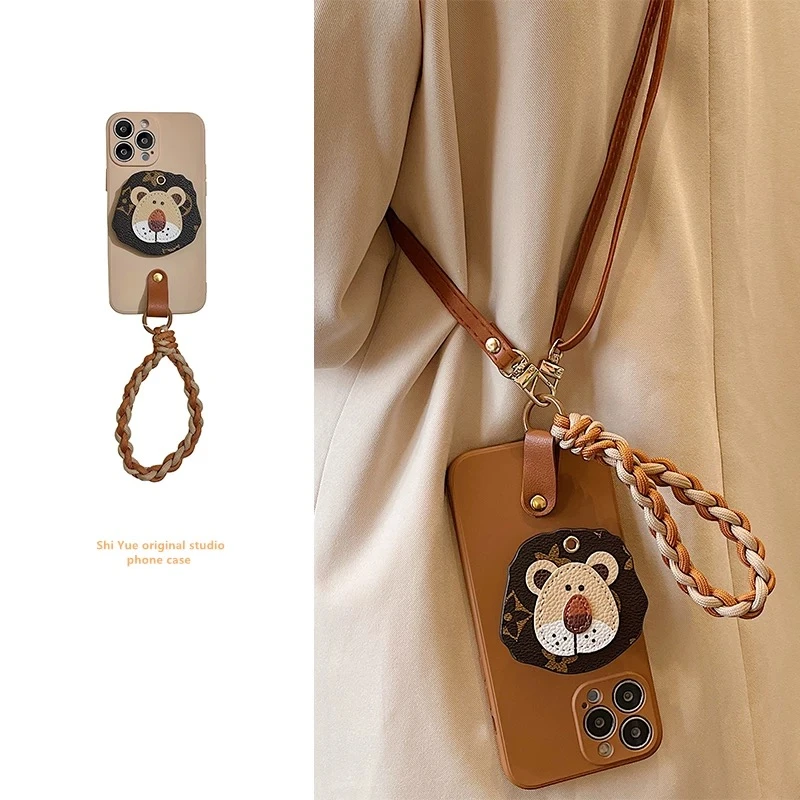狮子支架编织手绳适用苹果16promax手机壳iPhone15promax防摔14新