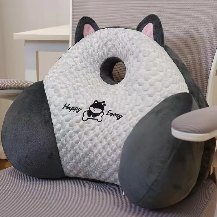 夏季冰丝豆豆办公室椅靠背垫护腰座椅腰垫腰靠椅子久坐腰部靠枕qy