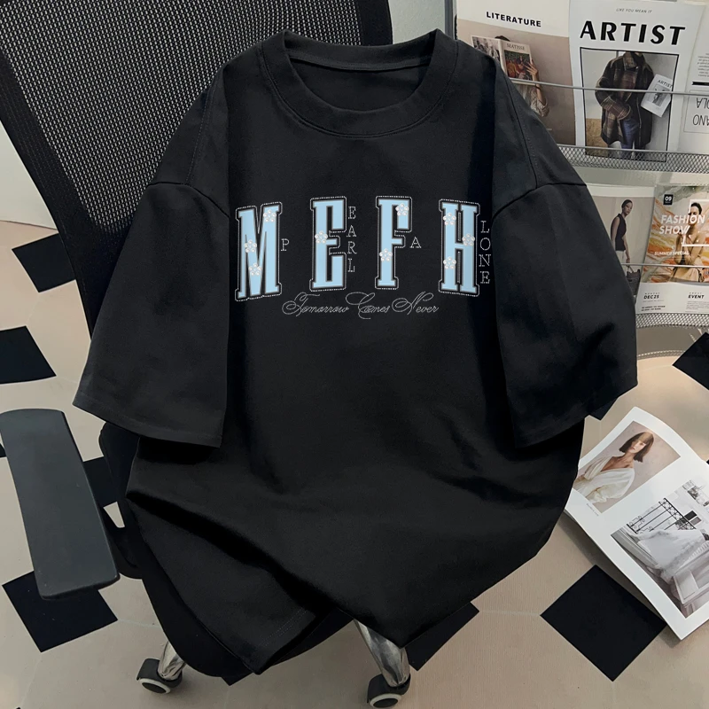 jtrt时尚潮牌美式纯棉短袖T恤男女夏季oversize休闲百搭正肩上衣